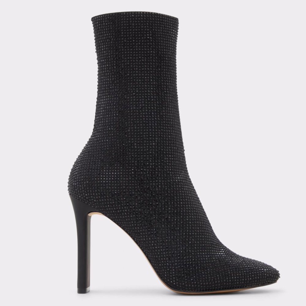 Aldo Black Ankle Booties with Stiletto Heel